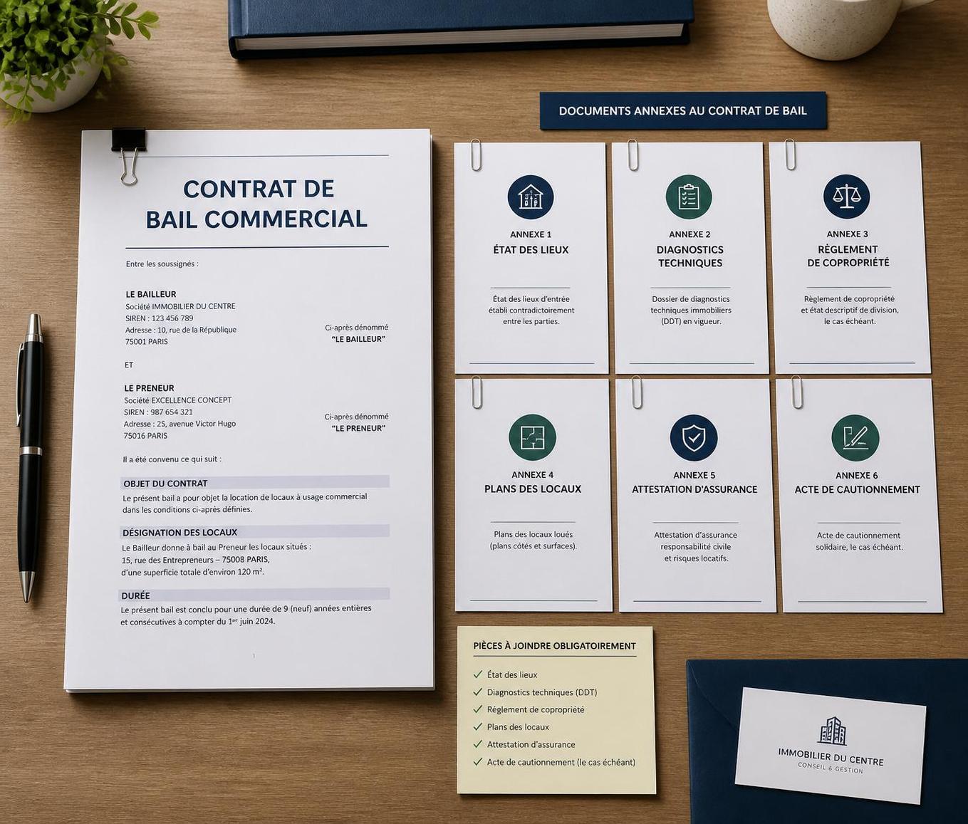 découvrez quelles annexes sont obligatoires à joindre impérativement à un bail commercial pour assurer sa validité et éviter les litiges.