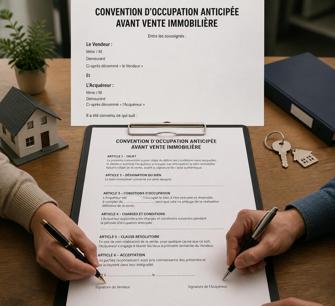 découvrez quel modèle de convention d'occupation anticipée choisir avant la vente d'un bien immobilier pour sécuriser votre transaction et optimiser vos droits.