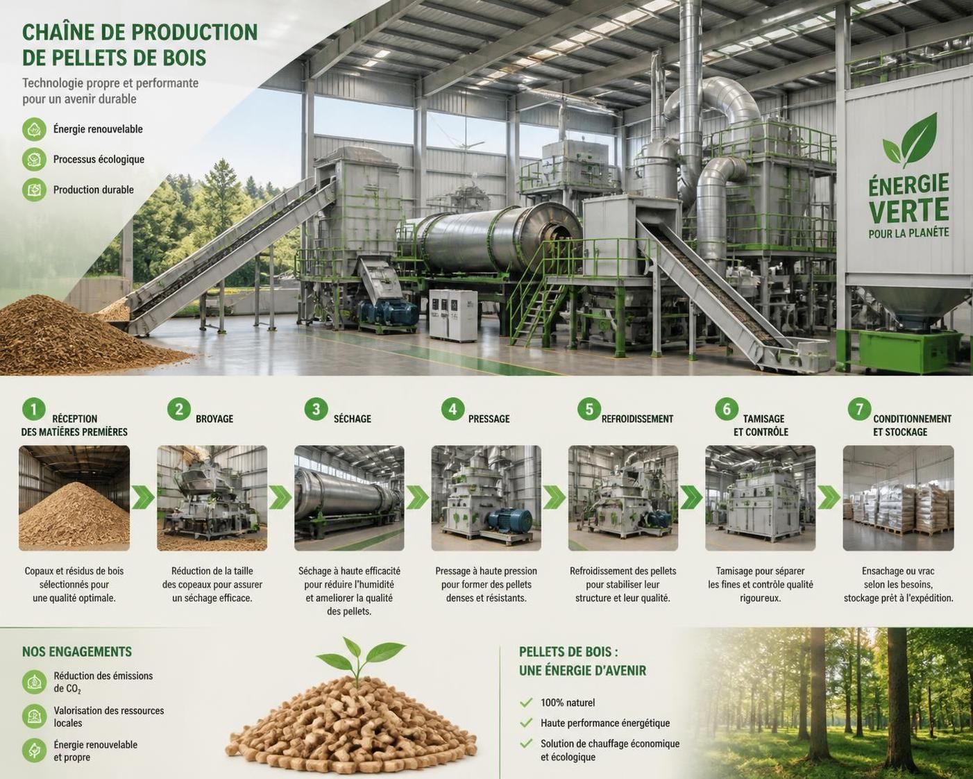découvrez les étapes clés de la fabrication de pellet pour produire un combustible écologique et rentable, alliant performance énergétique et respect de l'environnement.